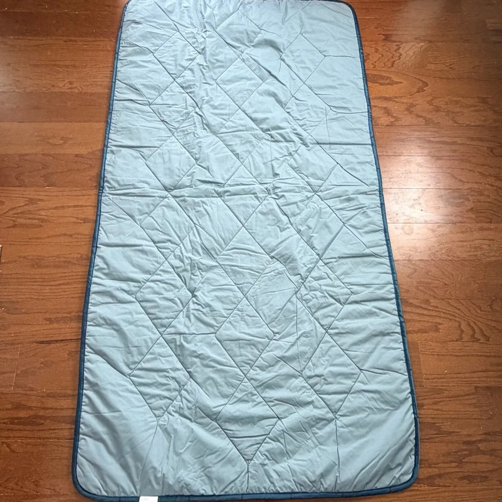 Nikken KenkoTherm Travel Pad Blue Quilted Far-Infrared Technology 71x36 with Bag